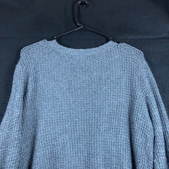 Maurices Womens Sweater Dark Gray Lightweight Waffle Knit Pullover Stretch L - Picture 11 of 12